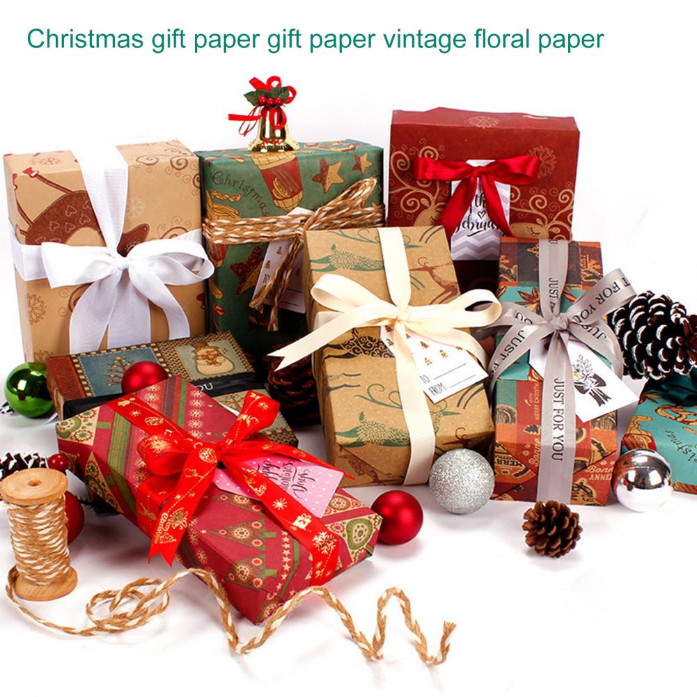 Papeles para envolver dulces, 8 estilos, 10 piezas, elementos de Navidad, prácticos, ecológicos para niños