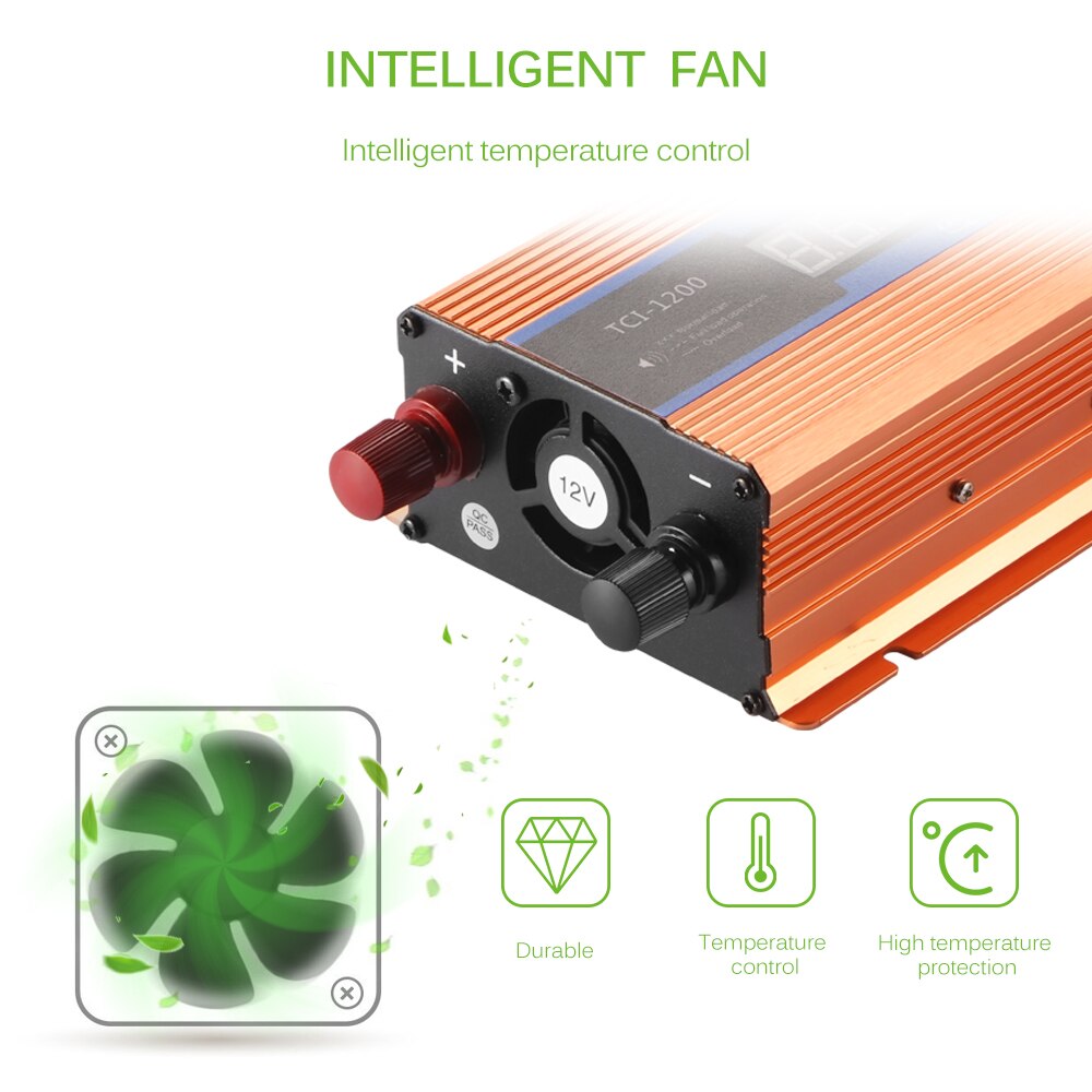 Onever DC 12V a AC 220V 1200W Inverter per auto trasformatore adattatore convertitore di tensione 12v a 220v caricabatterie per auto volt Display