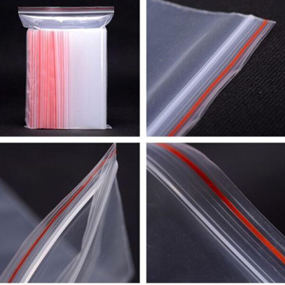 100pcs/pack Small Zip Lock Plastic Bags Reclosable Transparent Bag Vacuum Storage Bag Clear Bags Thickness