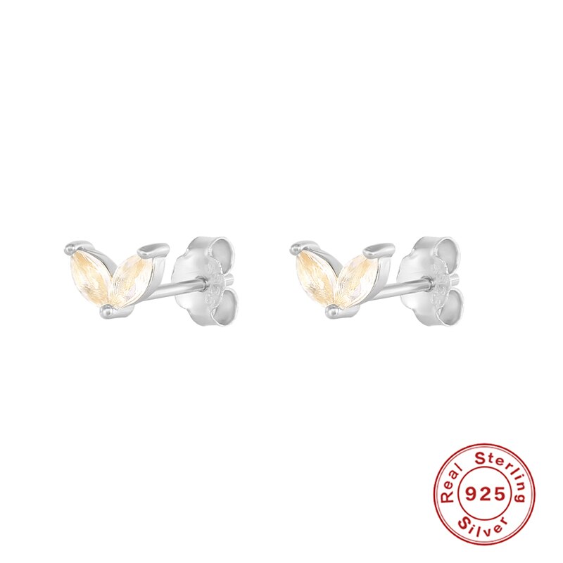 CANNER Colour Bunny Ears Stud Earrings for Girls Women Piercing Earrings Minimalism Ear bone nail Earrings 925 Silver kolczyki: G silver