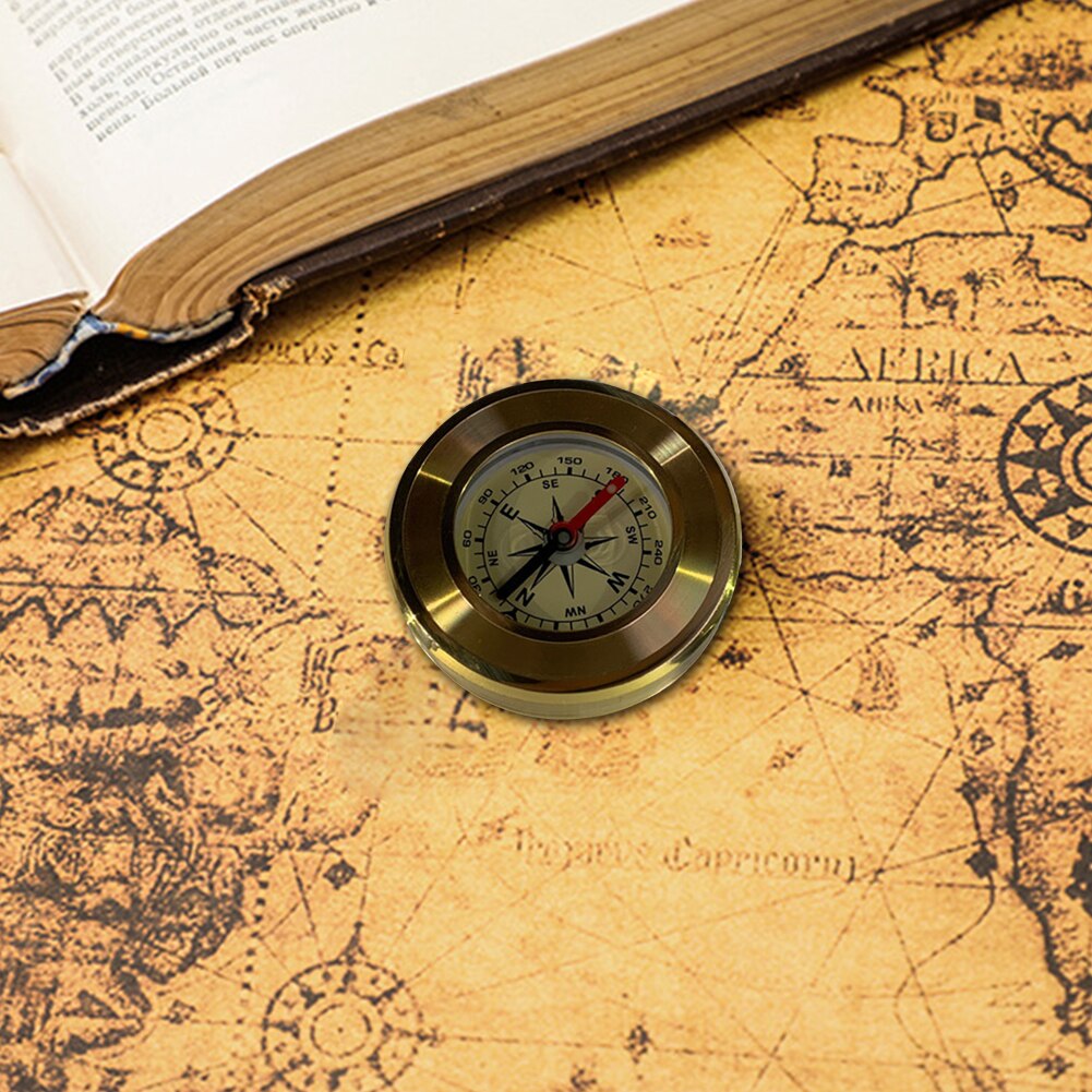 Multifunctional Mini Portable Navigation Compass Hiking Travel Metal Compasses for Distance Measurement Point Guiding Tool