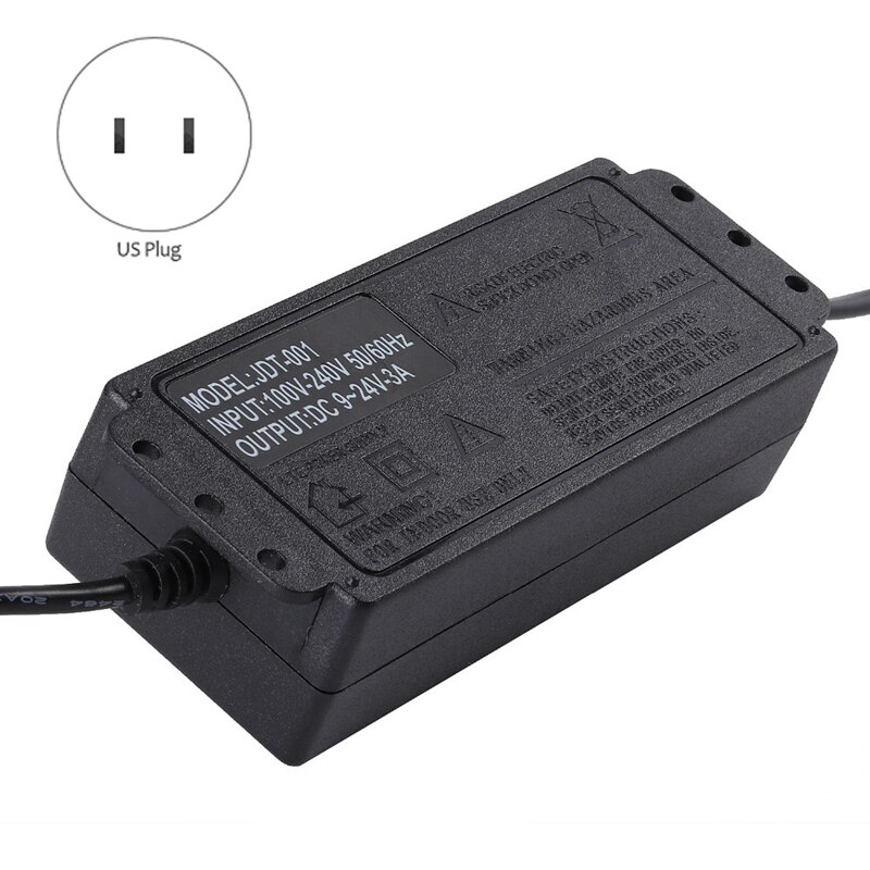 Universal AC/DC 72W Power Adapter, Adjustable Voltage 9-24V 3A DC Converter, With LED Display