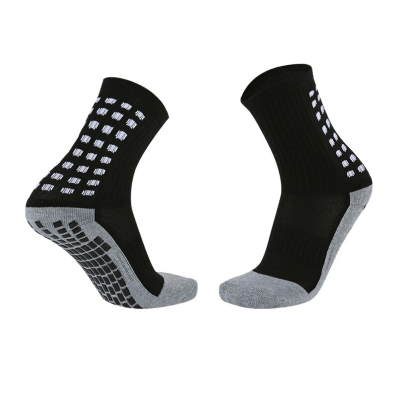 Fußballsocken für herren (erwachsene) mit genoppter gummisohle, rutschfest, für training, basketball und andere sportarten, atmungsaktiv: Schwarz