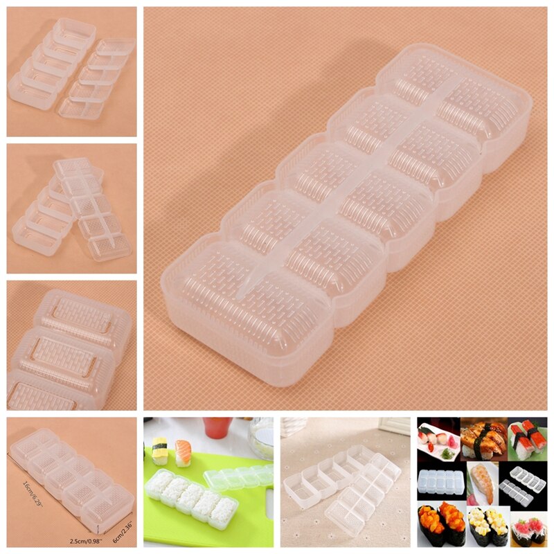 Japan Nigiri Sushi Mold Rice Ball 5 Rolls Maker Non Stick Press Bento Tools