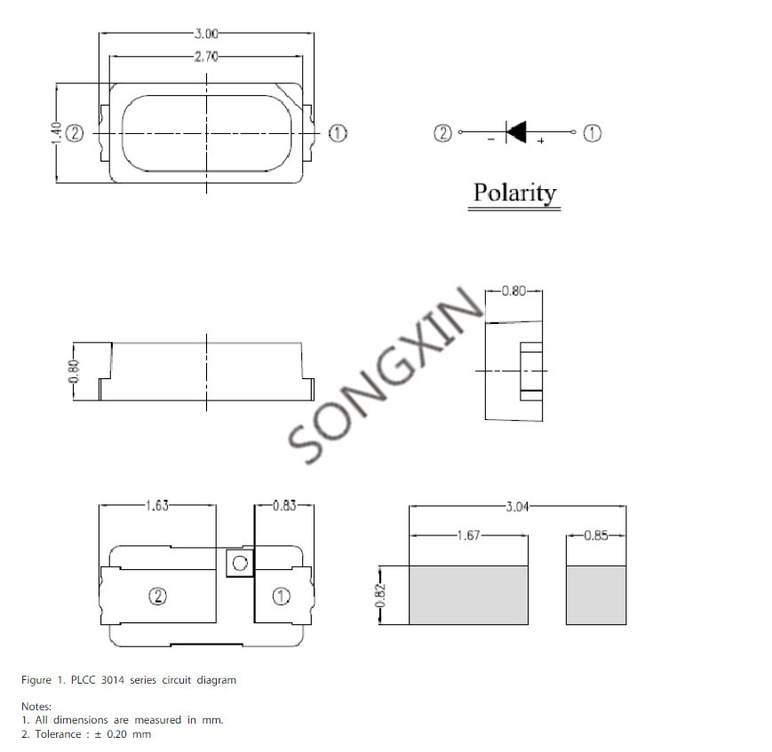 100PCS SONGXIN LIGHT Smart Electronics Super Bright 3014 Blue Lighting SMD Led Diode 460-470NM 0.1W 30MA