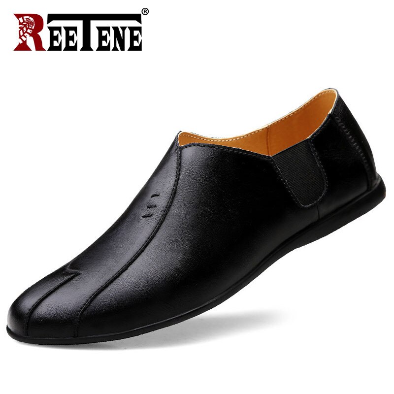 Reetene herre loafers mokkasiner delt skinn uformelle herresko myk behagelig slip-on fottøy menn kjole sko kjøresko