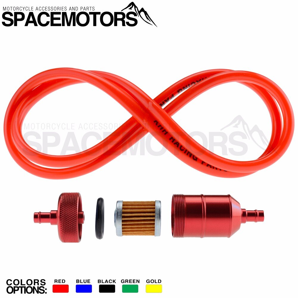 Filtre à essence en alliage anodisé universel de 6mm et câble de 1000mm, pour moto, pit Bike, Dirt Bike, ATV, Quad, pièces en ligne
