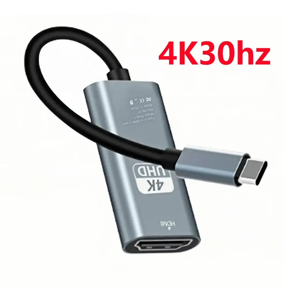 8k usb-c till hdmi-adapter 4k 120hz/2k 165hz typ-c thunderbolt 4 to hdmi-omvandlare hubb för bärbar dator, telefon till tv-skärm: Vit