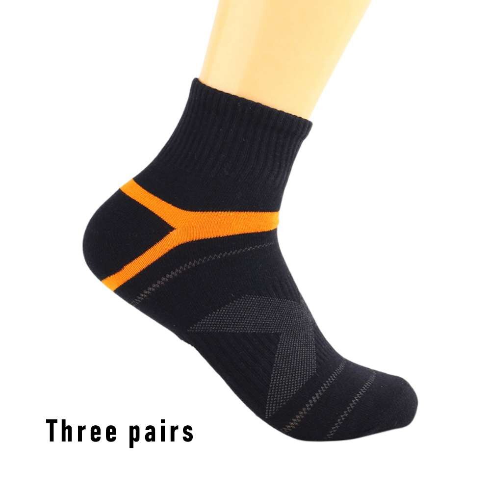 3 Pairs Mannen Compressie Sok Voor Man Sport Sokken Compressie Basketbal Sport Sokken Mannen Merino Wol Zwarte Enkel Katoen sokken: A1