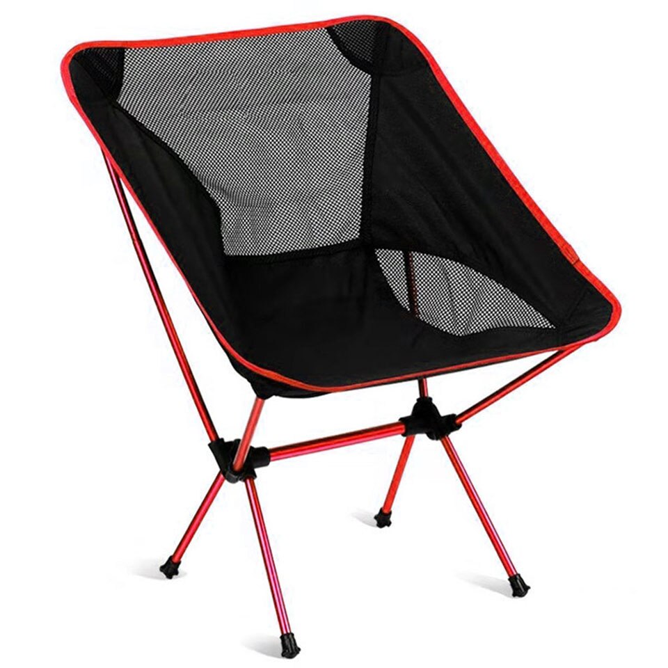 Portable Camping Beach Chair Lightweight Folding Fishing Outdoor camping Chair Ultra Light Orange Red Dark Blue Beach Chairs: red