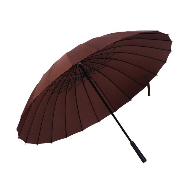 24k grote dames paraplu's regen vrouwen winddicht heren wandelstok paraplu's heren leren golf zon paraguas kleurrijke parasol stok: 3