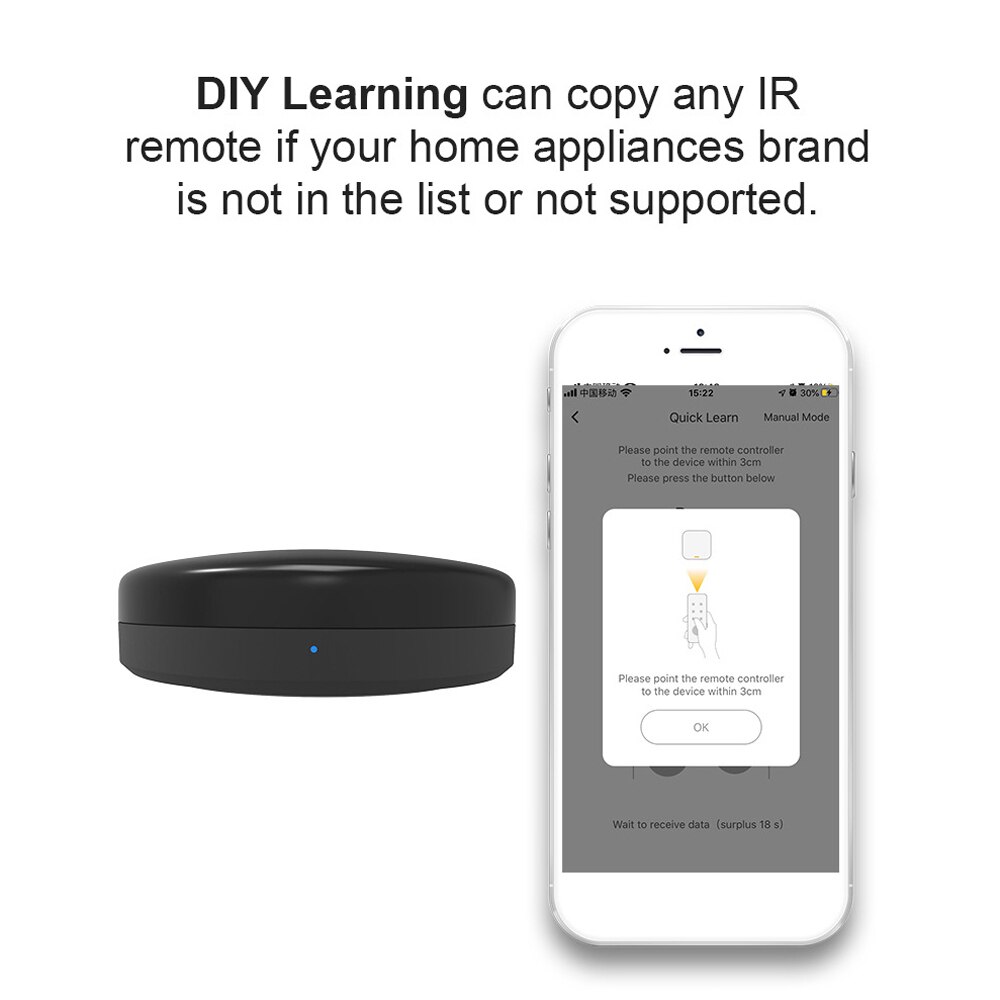 R6 Intelligent Universal IR Infrared Remote Control WiFi Controller Repeater Hub Household Temperature Humidity Sensor