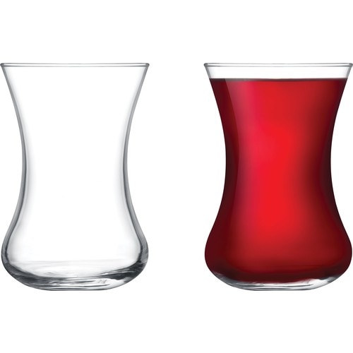 Set of 6 tea glasses. Turkish tea glass. thin waist glasses. Turkish glass. stylish glasses, display glasses