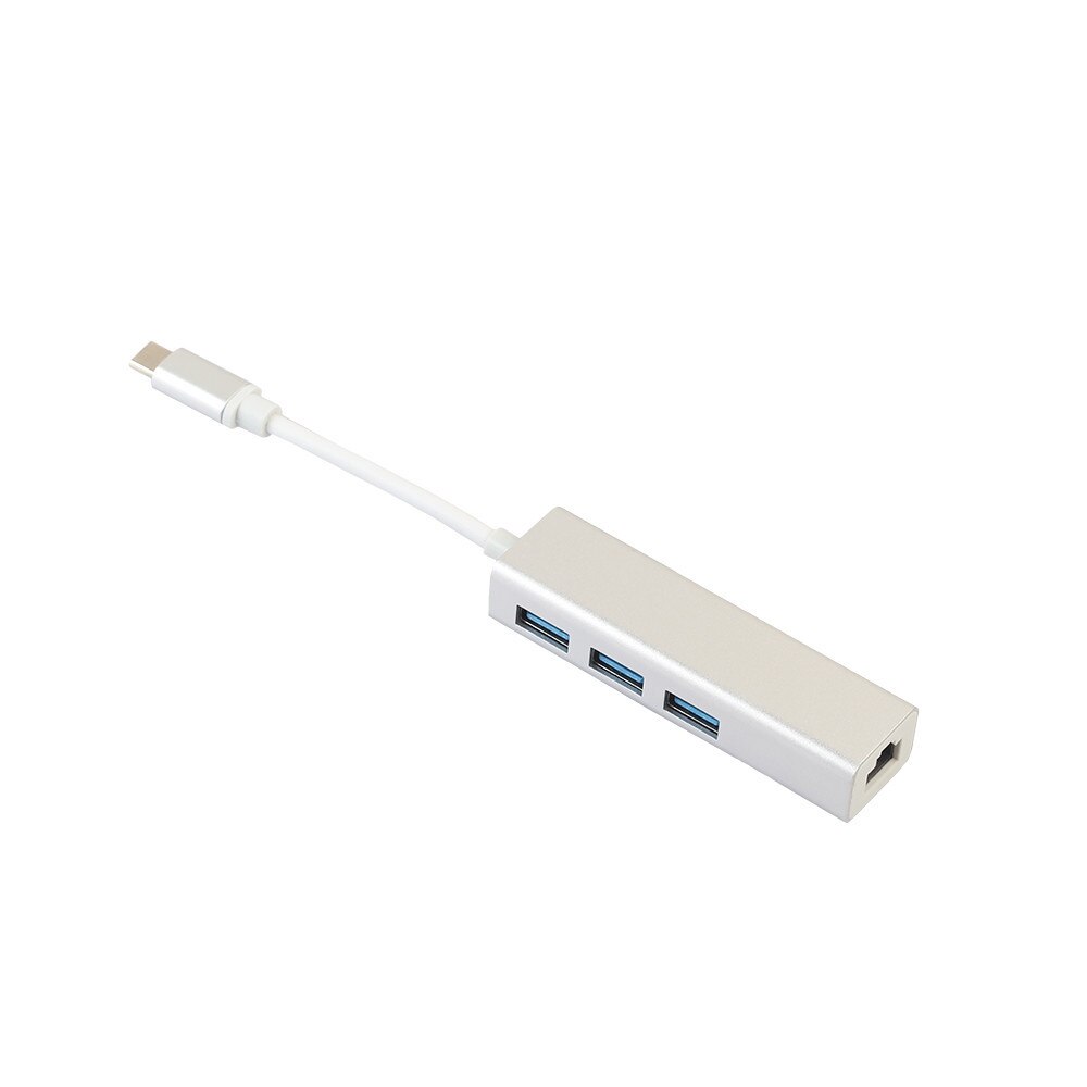 Network card Type C To 3.0 USB Ports With RJ45 10/100/1000 Gigabit Ethernet LAN Adapter USB-C Hub For PC Macbook Support Windows