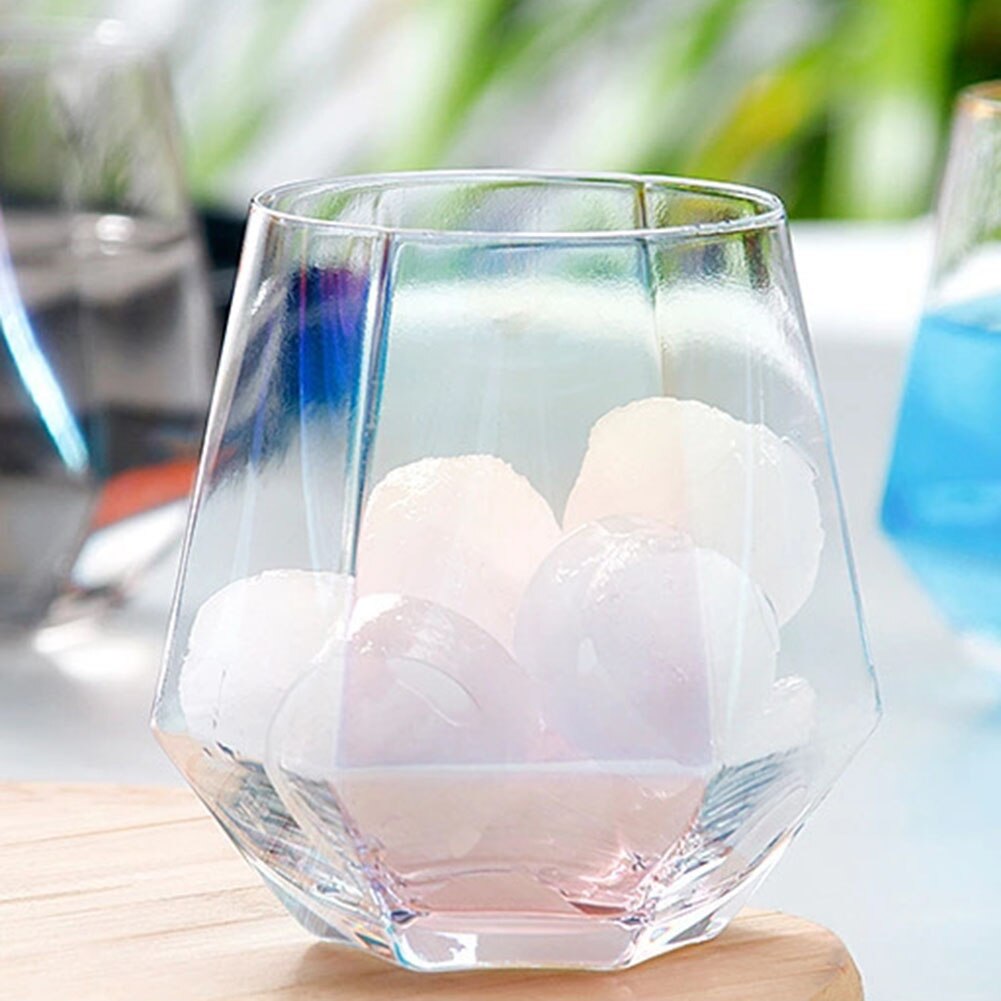Geometry Whiskey Glass Diamond Crystal Glass Cup Golden Rim Transparent Coffee Milk-Tea Mug Home Bar Drinkware Couple Glass Cup