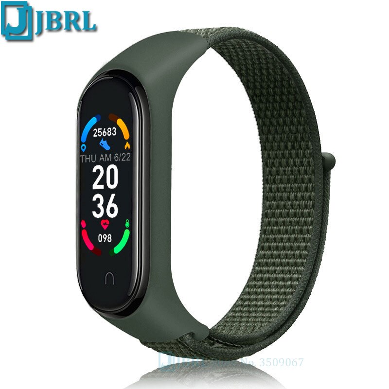 Nylon Kids Smart Band Children Heart Rate Sleep Smart Bracelet Fitness Tracker Wristband Sports For Android IOS Wrist Band 10-18: Army Green