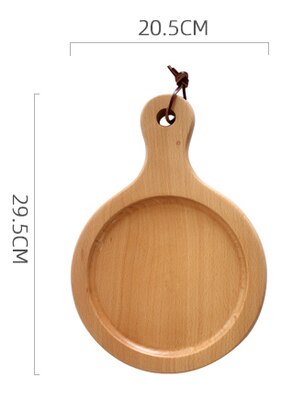 Natural Wood Bread Boards Multi-Use Serving Trays with Handle Japan Style Fruits Plate Baking Tool Cutting Board Eco Tableware: Round