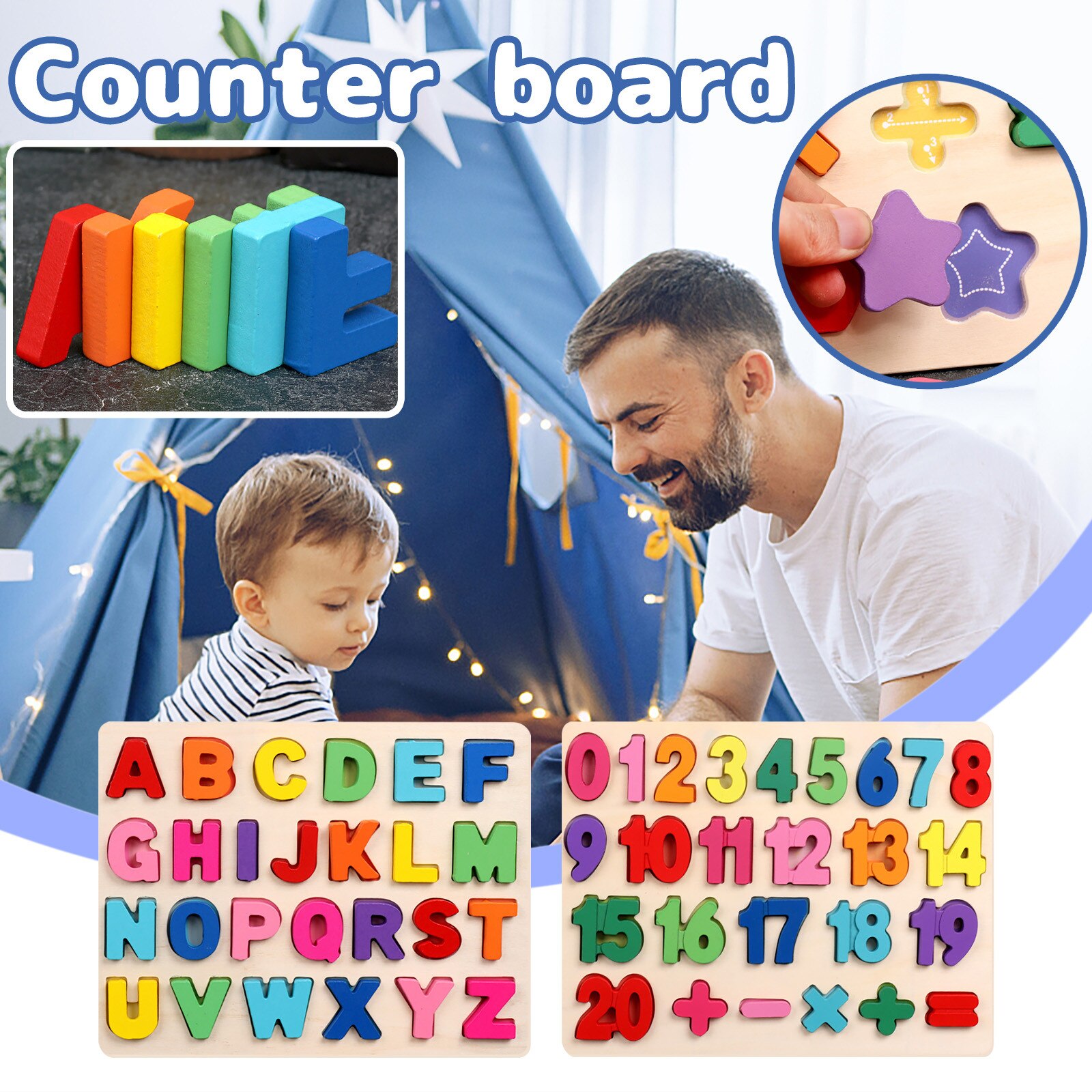 Leave The Letter Puzzle, ABC Wooden Puzzle Board Perfect Toy For Boys