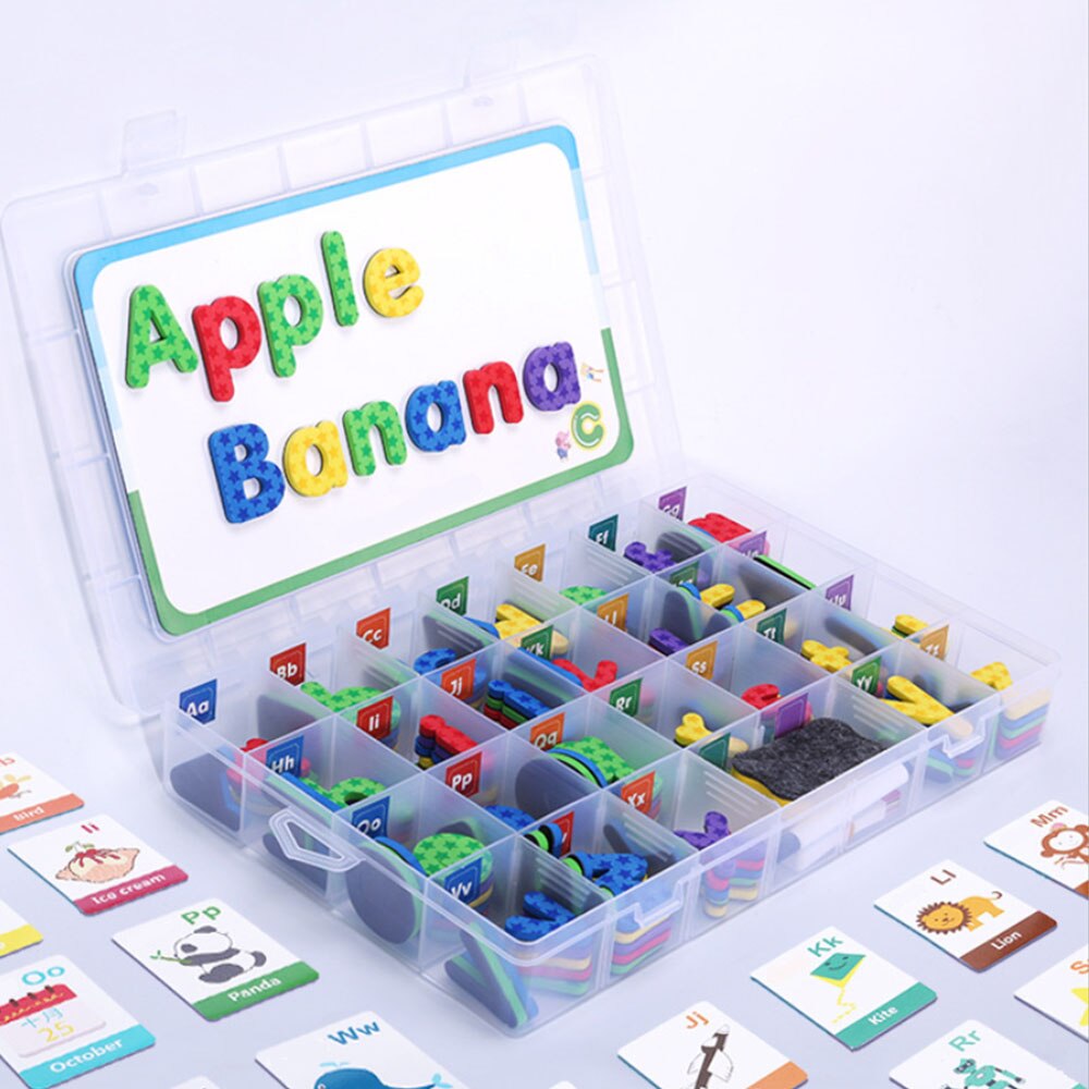 Magnetic Foam Letters Kit Classroom Alphabets Set with Magnet Board for Kids Spelling and Learning Language Learning Toys