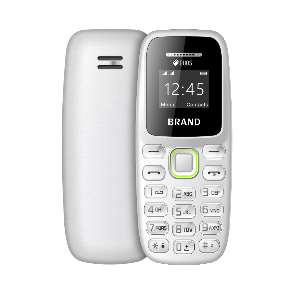 BM310 Piccoli telefoni cellulari Auricolare Bluetooth sbloccato Telefono Registrazione automatica delle chiamate a bassa radiazione Doppio telefono cellulare piccolo SIM: WHITE