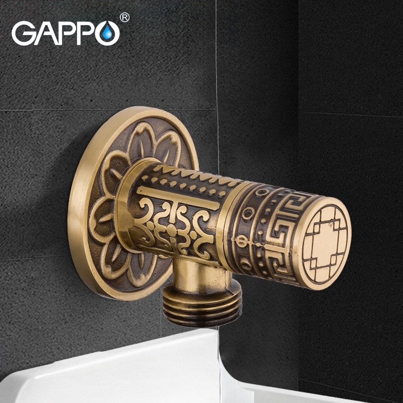 GAPPO Flush Valves 1/2"Antique Brass Angle Stop Valve Shut Off Water
