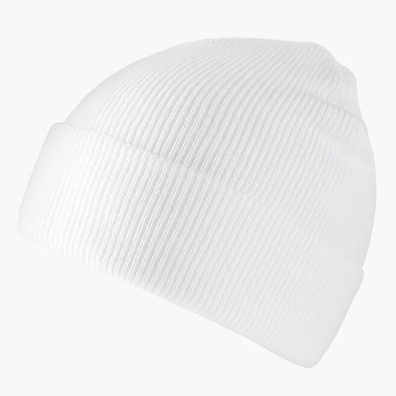 Mode Effen Kleur Gebreide Mutsen Hoed Winter Warm Ski Hoeden Mannen Vrouwen Multicolor Caps Zachte Elastische Cap Sport Bonnet: WHITE