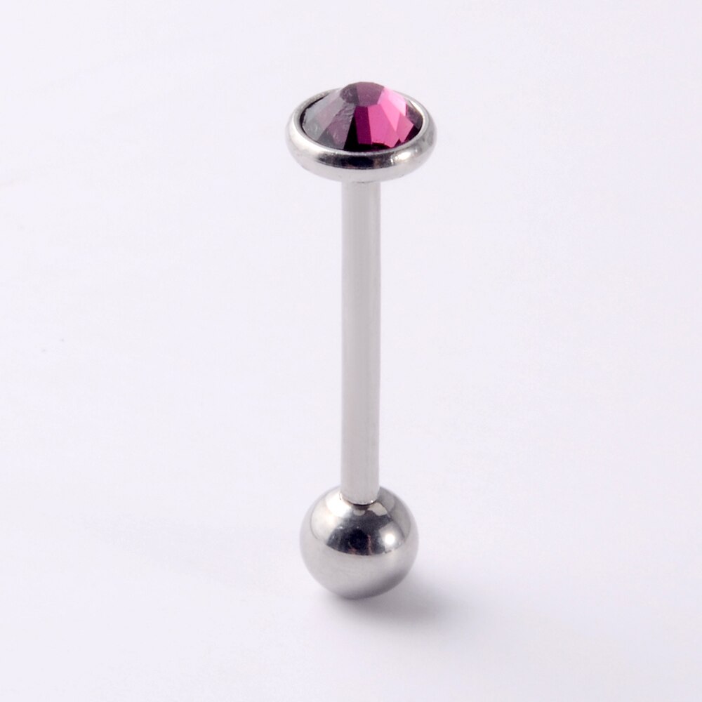 1Pc Anti-Allergie Chirurgisch Staal Tong Ringen Vrouwen Platte Zirkoon Piercing Tong Halters Piercing Lichaam Sieraden 14G