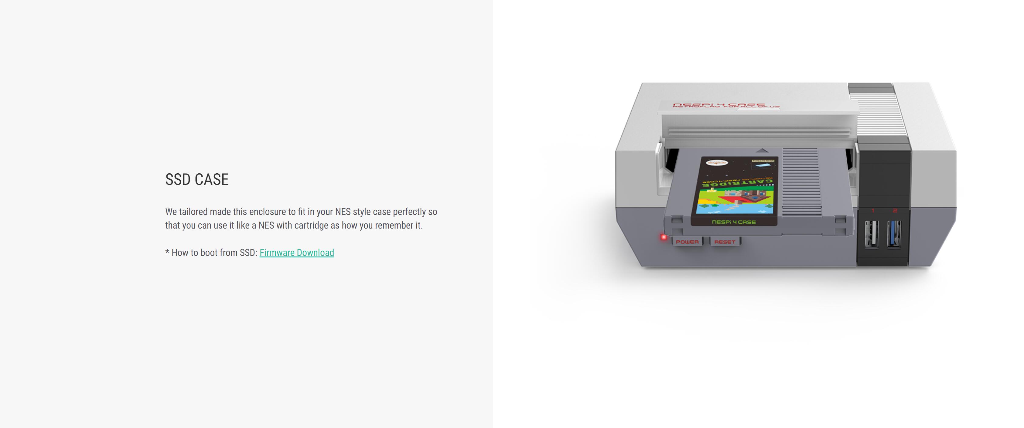 RETROFLAG Raspberry Pi 4 Case NESPi 4 CASE with SSD CASE, Cooling Fan, Adaptor &amp; Heatsinks for Raspberry Pi 4 Model B