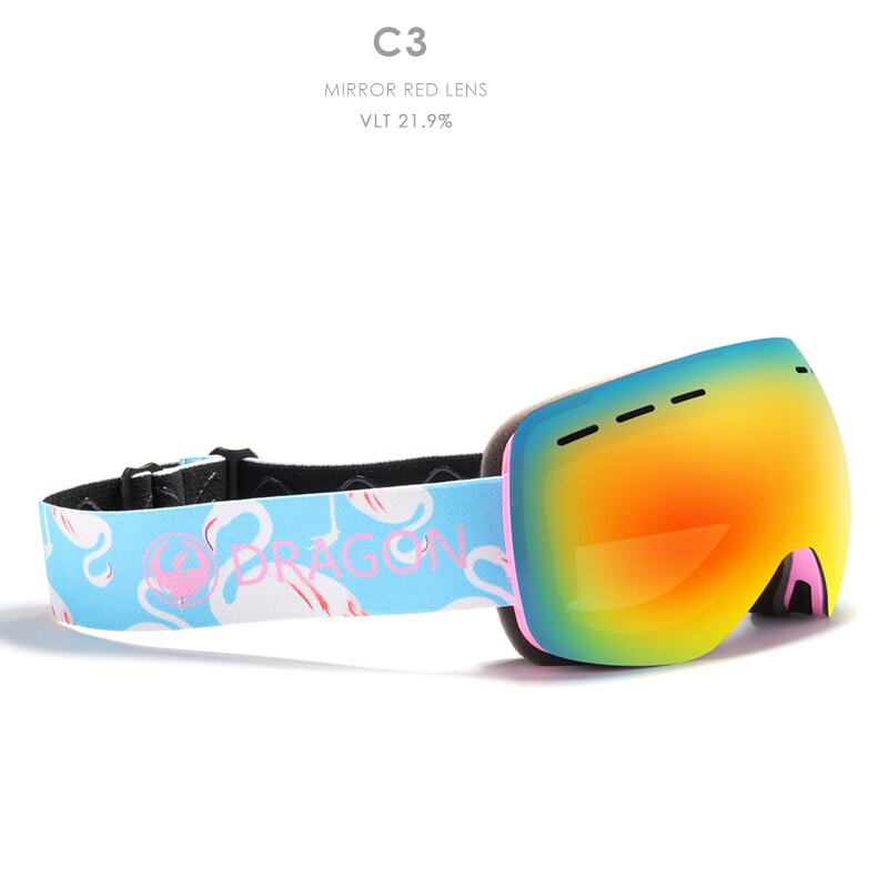Dragon-Gafas de esquí de doble capa para hombre y mujer, lentes antivaho grandes para esquiar, nieve, snowboard, D292, UV400: 230-C3
