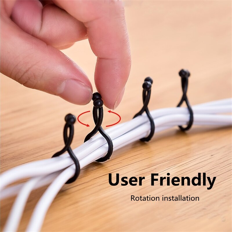30 stk usb-kabel opruller arrangør hjem sele efterbehandling faste kabler computer strøm ledning binde kabel styring øretelefon ledning