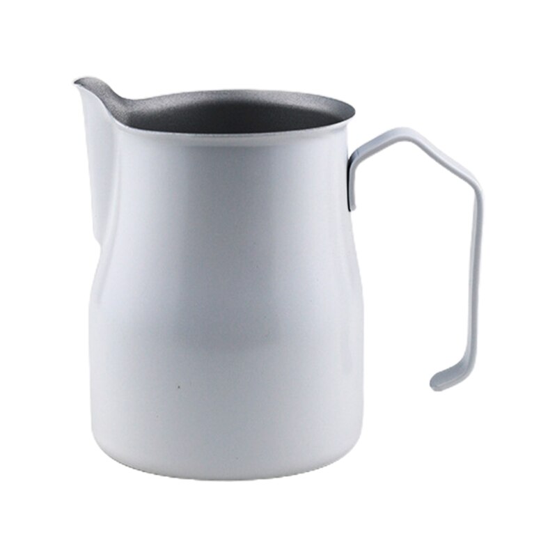Milk Frothing Pitcher Jug - 12oz/350ML Stainless Steel Coffee Tools Cup Suitable for Espresso, Latte Art and Frothing: White