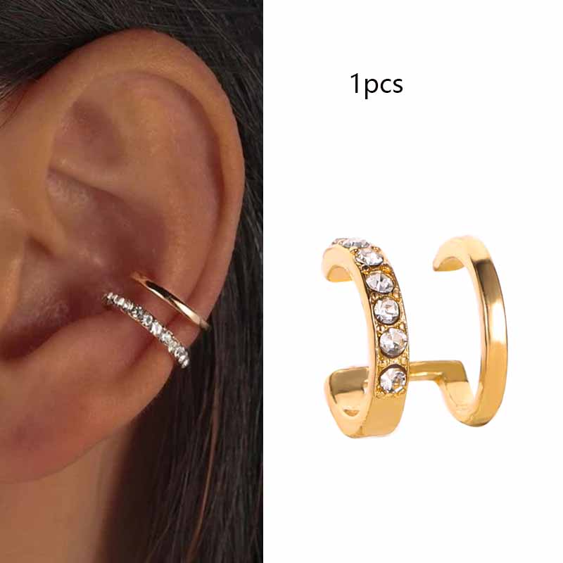 Silver Color Leaves Clip Earrings for Women Men Simple C Ear Cuff Non-Piercing Ear Ear Clip Set Trend Jewelry: Antique Silver Plated