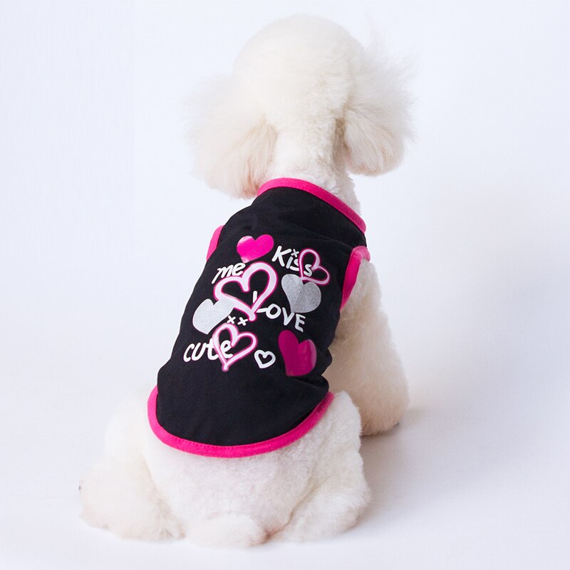 Love Heart pattern Dog Vest Cute Dog clothes for Small Dogs Cats puppy T-shirt Pet clothing for Cats york dog clothes