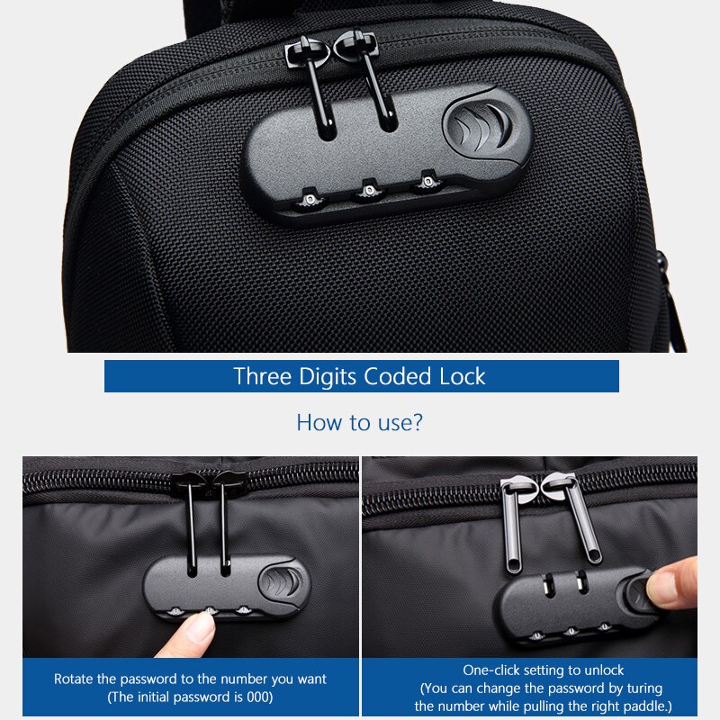 Ozuko zakelijke crossbody tas heren anti-diefstal schoudertassen multifunctionele waterdichte korte reis borsttas
