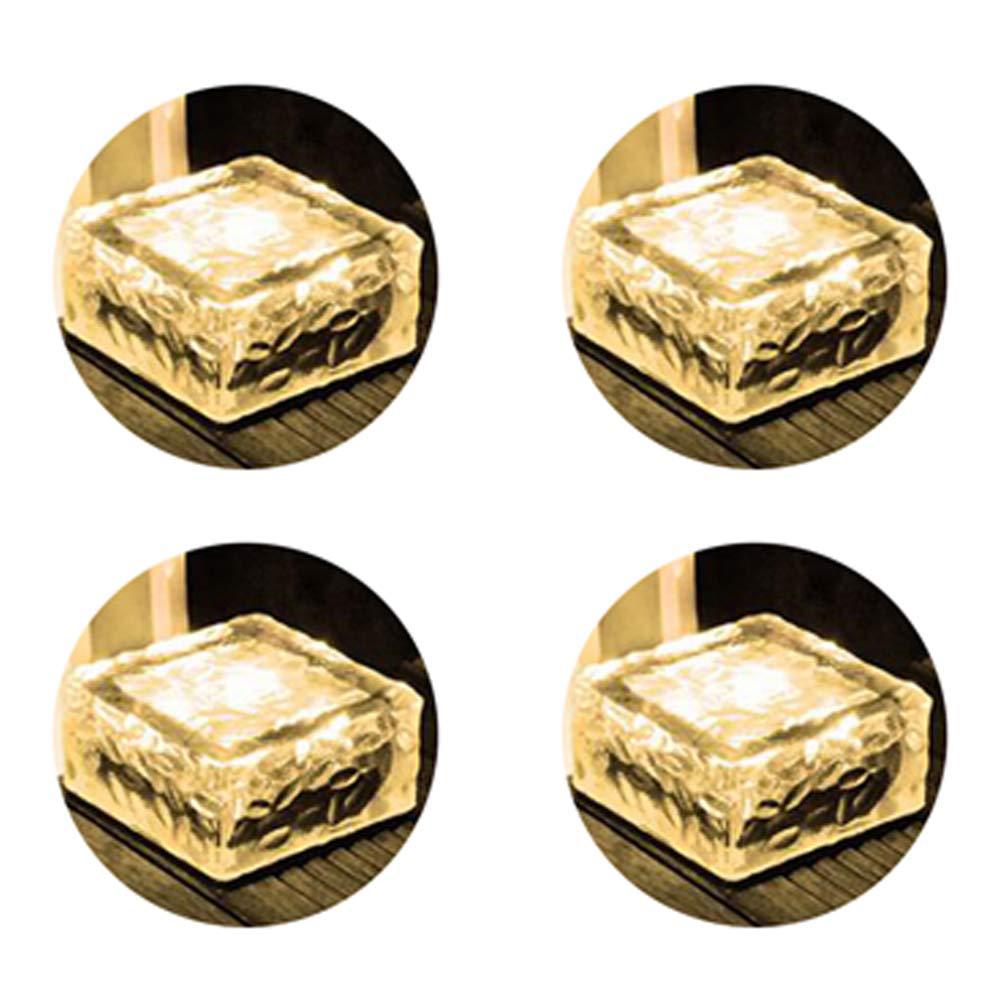 Solar LED Ice Cubes Light 4/6Leds Waterproof Crystal Brick Buried Lamp Outdoor Stair Pathway Driveway Landscape Decorations