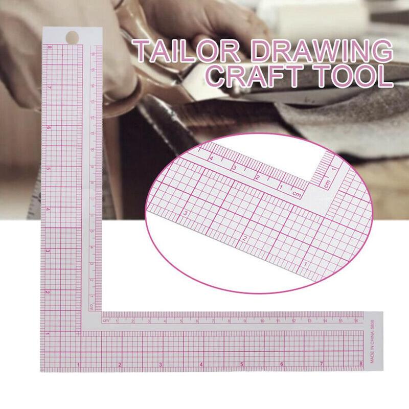 1Pcs Plastic L-Square Shape Ruler DIY Craft Tailor Craft Sewing Tools Newest French Curve Sewing Measure ruler