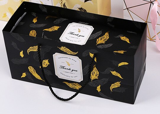 Kreative Flamingo Box Marmor Papier Tasche Dragee Cookies Tote Taschen Hochzeit Schokolade Kuchen Verpackung Papier Boxen Party Supplies: balck bag