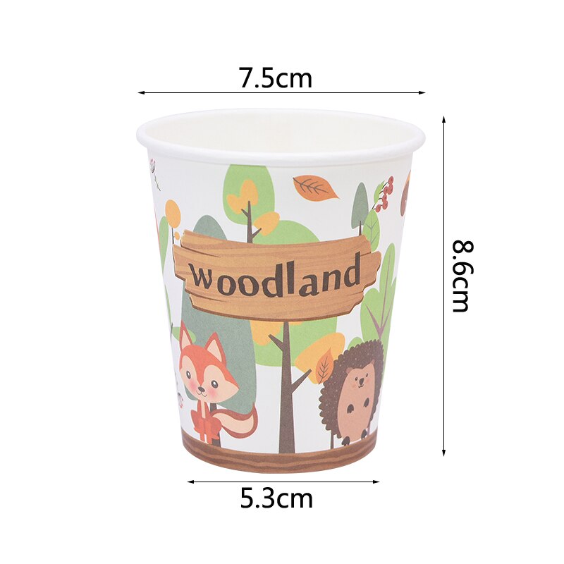 Forest Theme Party Decoration Hedgehog Owl Fox Napkin Plate Cup Jungle Animal Tableware Baby Shower Kids Birthday Party Supplies: B03-6pcs