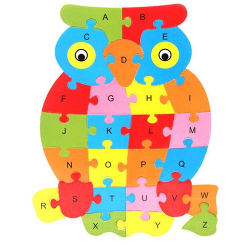 Kinder 26 Buchstaben Erkenntnis Früh Lernen Bildungs Baby Aufklärung Holz Spielzeug Kleinkinder Alphabet Cartoon Tiere Puzzles