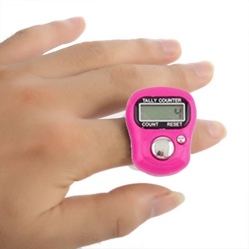 1 pcs electronic digital counter mini LCD electronic pedometer random color handheld ring marking plastic counter