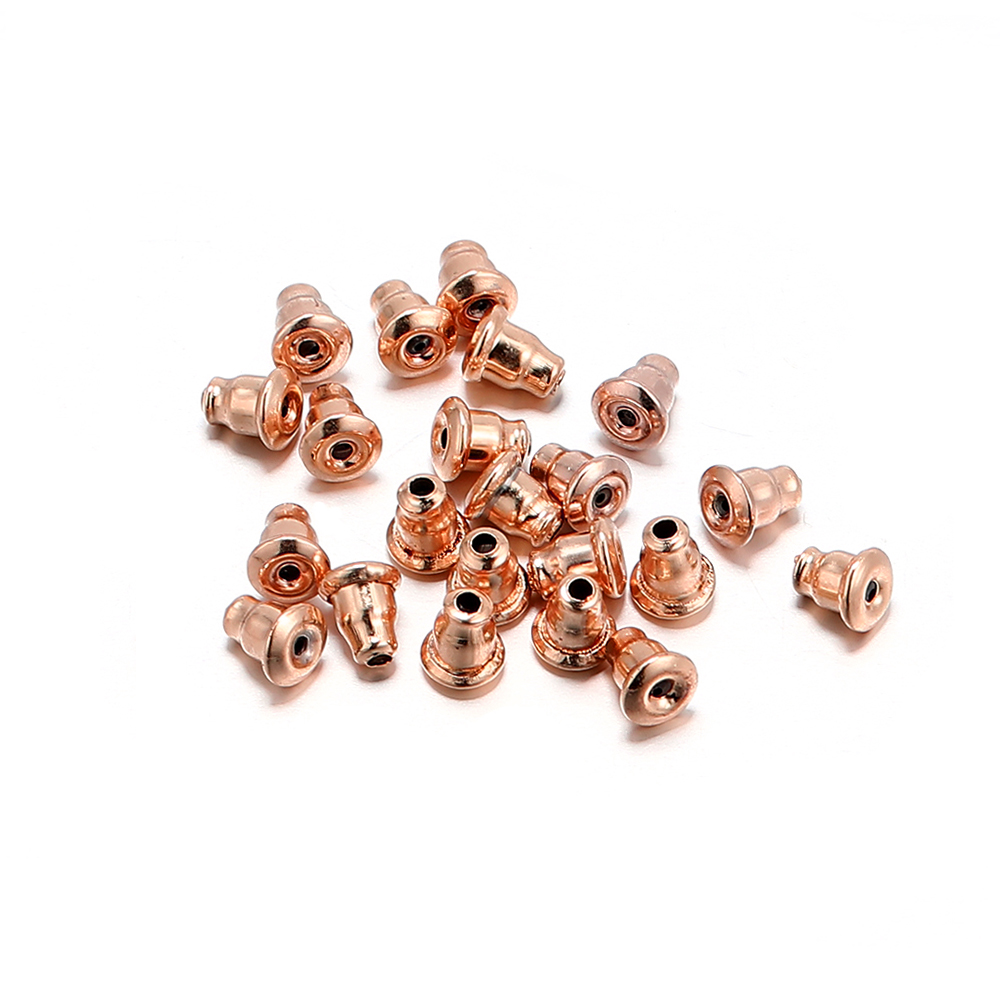 50 pièces en acier inoxydable classique balle boucle d'oreille dos bouchon clous d'oreille bouchon arrière bricolage boucle d'oreille dos bouchons accessoires fournitures: Black