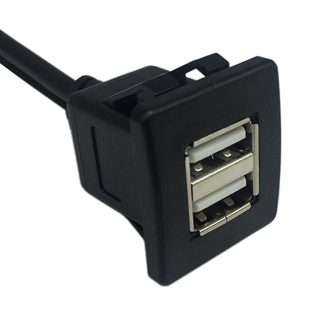 USB2.0 Flush Mount Cable 1M/2M Double/Single USB Port Extension Flush Dashboard Panel Mount Cable for Car Boat Motorcycle