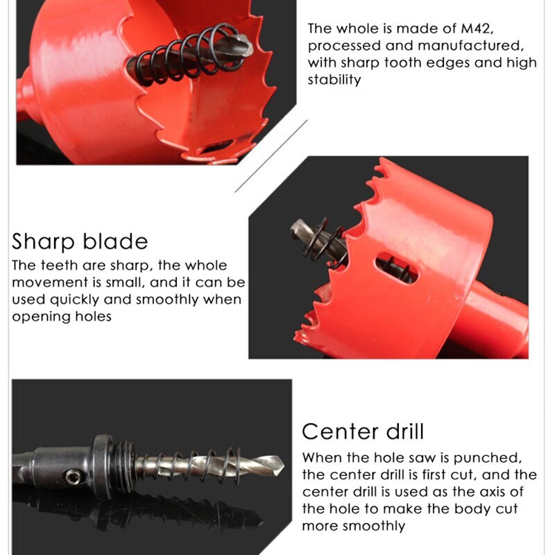 M42 HSS Hole Saw Hole Opener Cutter Tool for Wood Aluminum Iron Sheet Pipe Plastic