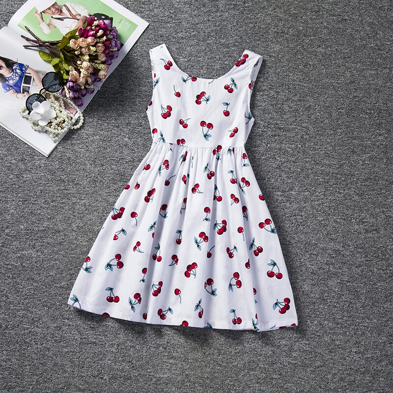 ¡Novedad de ! Ropa de niña, vestido de princesa de verano para niñas pequeñas con espalda en V, vestido de baile con tutú de cereza, ropa de para niños