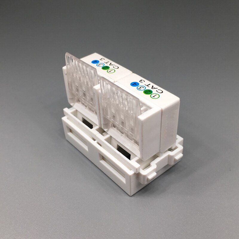 Dual Connector CAT3 RJ11 Telephone Modules 2 Ports Phone Socket Slot For Wall Ooutlet