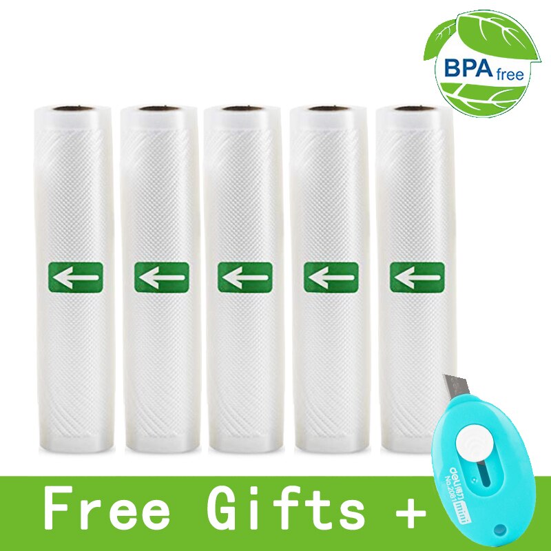 Vacuum bags for food Vacuum Sealer Storage Bags 12/15/20/25/28cm*500cm For Vacuum packing Sealer 5 Rolls/Lot