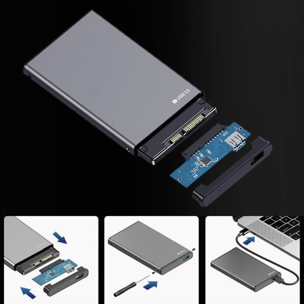 Tragbare USB 3,0 2,5 Zoll SATA Mobile Festplatte Box SSD HDD Adapter Fall