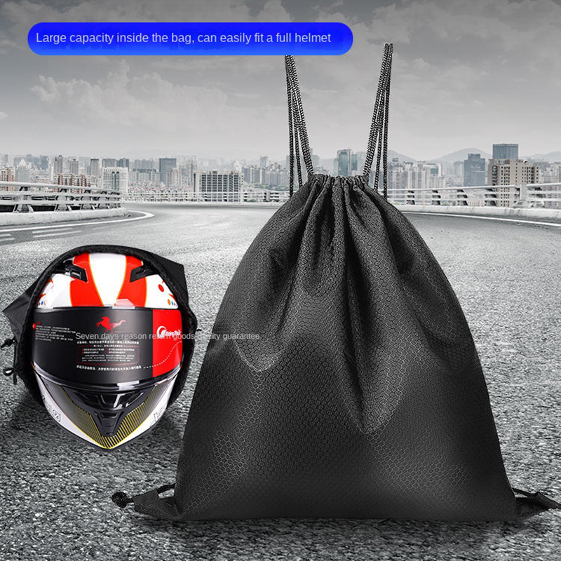 Bolsa de casco a prueba de lluvia, mochila con bolsillo de dibujo para motocicleta, Scooter, ciclomotor, bicicleta, media tapa completa, bolsa de almacenamiento protectora