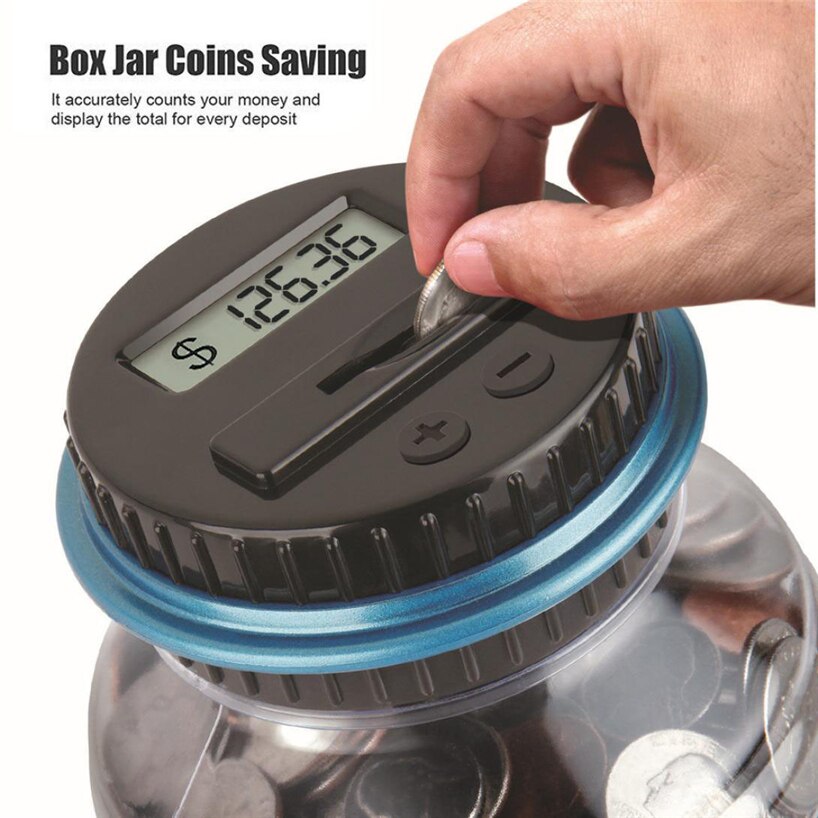 Praktische Clear Besparen Digitale Spaarpot Verandering Teller Eenvoudige Lcd Muntautomaat Verandering Box Handig Thuis Kleine Doos
