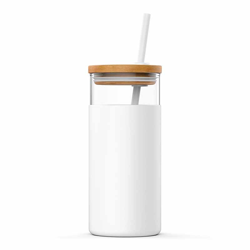 550ml bambu lock glas vatten te tumblers glasflaska med silikon hylsa te kaffe dricksflaska med sugrör